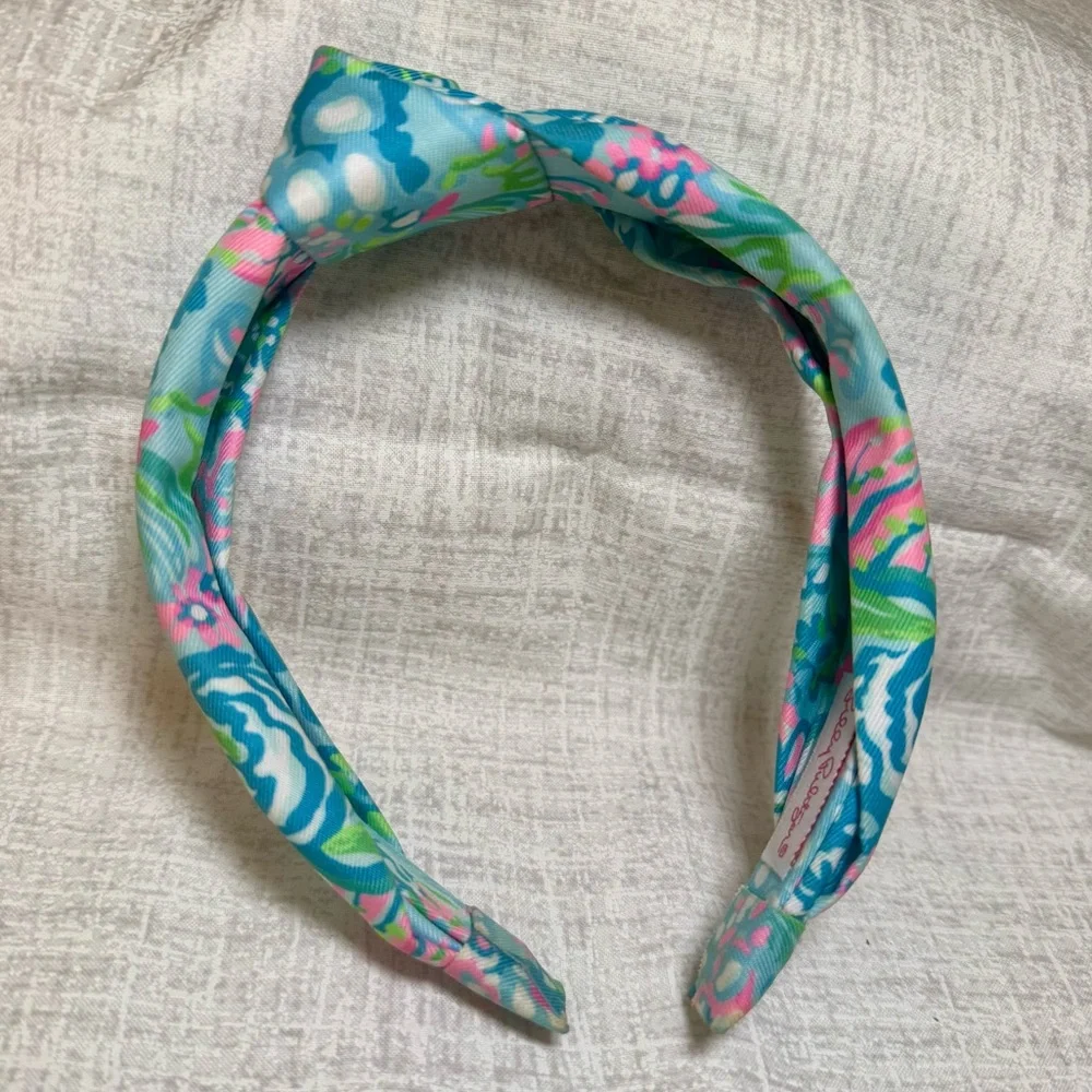 Lilly Pulitzer Knotted Headband in Aqua La Vista Print - Picture 4 of 4